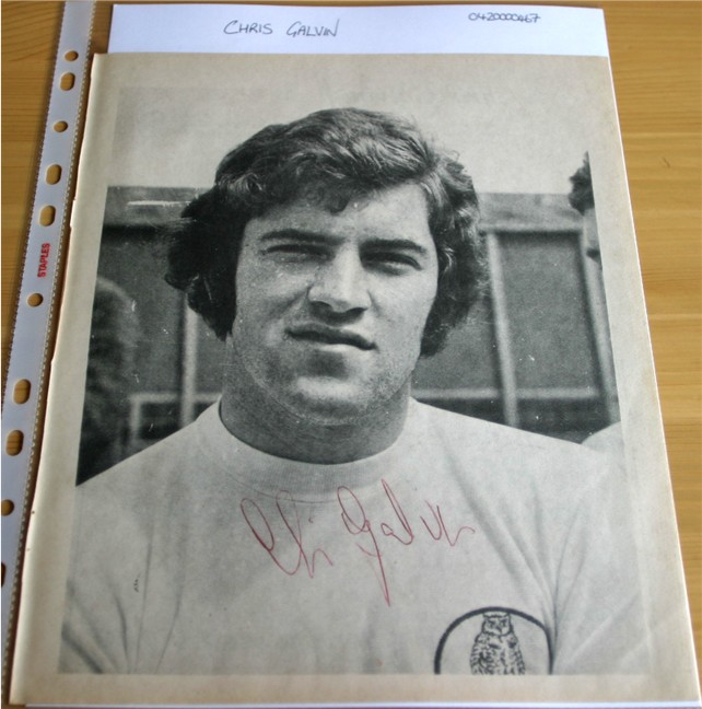 CHRIS GALVIN HAND SIGNED 10.5 x 8.5 1972 PAGE