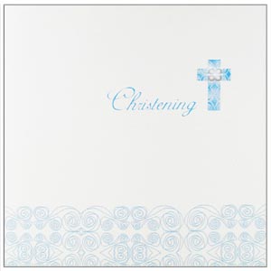 Unbranded Christening Cross Blue Card