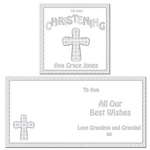 Unbranded Christening Cross Card-Grey