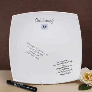 Unbranded Christening Signature Plate - Blue