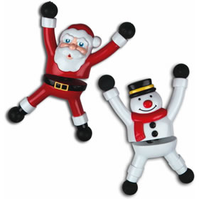 Seasonal versions of the popular wall walkers that somersault slowly down windows and other smooth