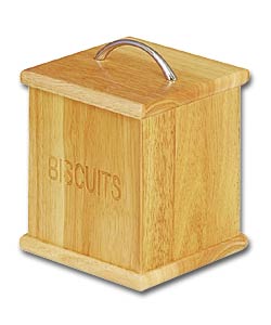 Chrome & Solid Wood Biscuit Barrel