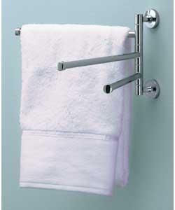 Chrome 3 Swinging Arm Wall Towel Rail