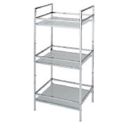 Unbranded Chrome 3 Tier Spa Unit with Glass Shelves
