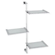 Unbranded Chrome 3 Tier Wall Rack with Toughened Glass
