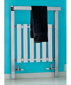 Unbranded Chrome and White Heated Towel Rail