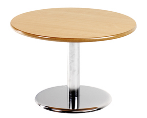 Chrome base round coffee table