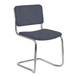 Unbranded Chrome Base Stacking Side Chair Charcoal Grey