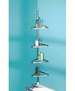 Adjustable metallic pole with 4 shelves. No drilli