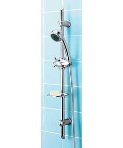 Unbranded Chrome Riser Rail Kit With 3 Mode Shower Head