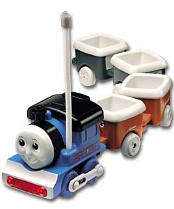 Chunky and bright remote controlled Thomas who loves to zig-zag along with Annie, Clarabel and the