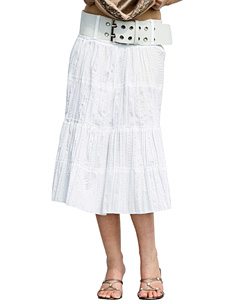 Chunky Belted Peasant Skirt White 3