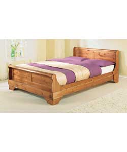 Chunky Double Sleigh Bed with Comfort Mattress