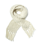 This gorgeous, popcorn-stitch scarf is long and sumptuous with long fringes100 acrylic.