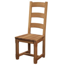 Chunky Plank oak solid seat dining chair furniture