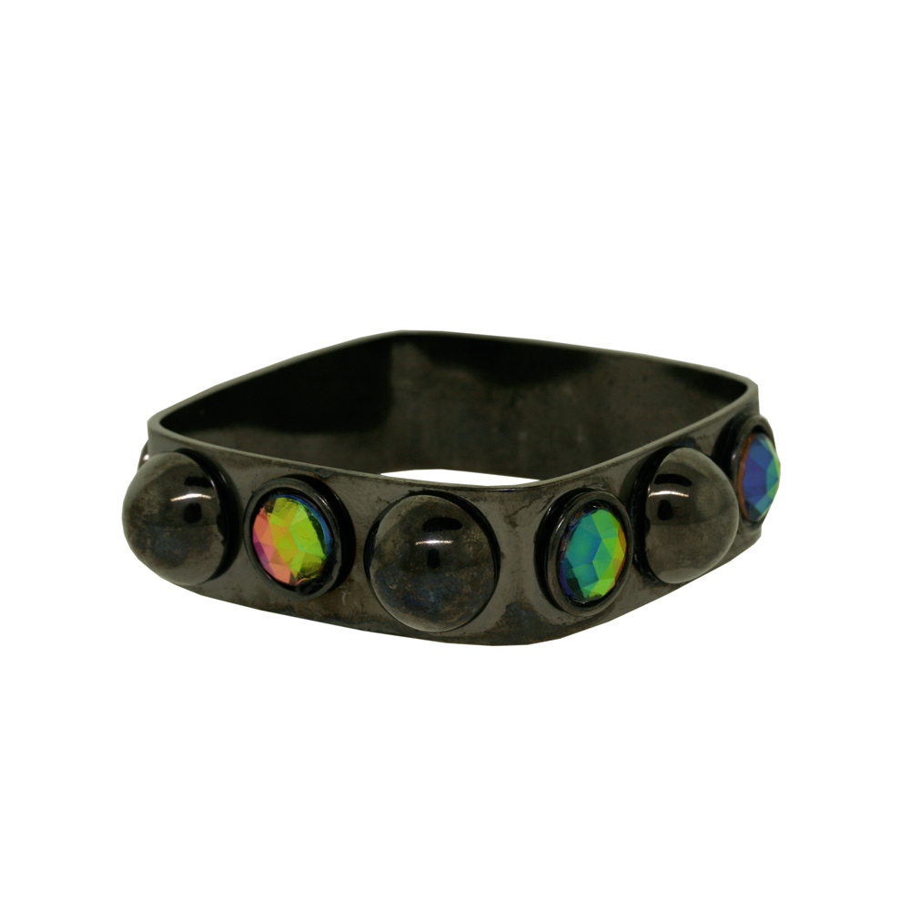 Unbranded Circle Stone Bangle - Gunmetal