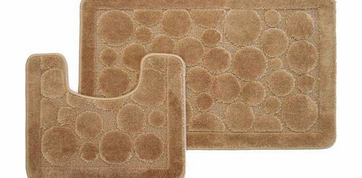 Unbranded Circles 2 Piece Bath Set - Latte