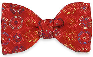 Unbranded Circles Red Silk Bow Tie