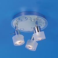 Circol Glass 3 Light Circle Halogen Spotlight Chrome Plated