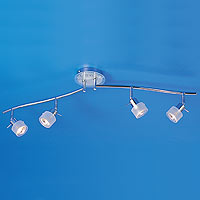 Circol Glass 4 Light Folding Bar Spotlight Chrome Plated