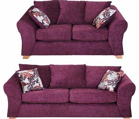Unbranded Clara Large and Regular Sofa - Plum