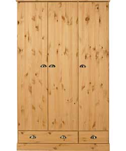 Unbranded Clarence 3 Door 2 Drawer Wardrobe - Antique