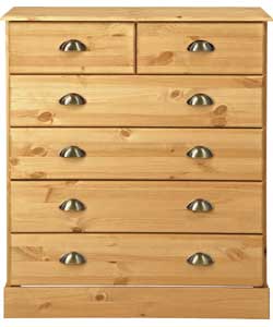 Unbranded Clarence Large 4 2 Drawer Chest - Antique Waxed