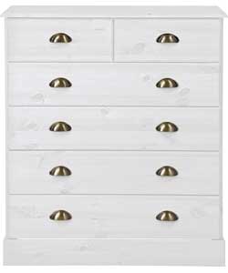 Unbranded Clarence Large 4 Large   2 Drawer Chest - White