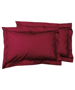 Unbranded Claret Egyptian Cotton Pair of Oxford Pillowcases