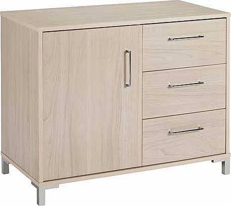 This attractive 1 door 3 drawer sideboard from the Clarice range is perfect for a modern home. With 3 drawers and a shelf inside the cupboard (Barcode EAN=5012177540036)