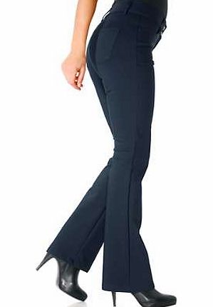 Essential figure fixing fashion trousers in a fashionable bootcut design. With patch pockets and belt loops and power mesh for a more toned effect to your stomach. Class International fx Trousers Features: Bootcut Patch pockets Washable 48% Cotton, 4