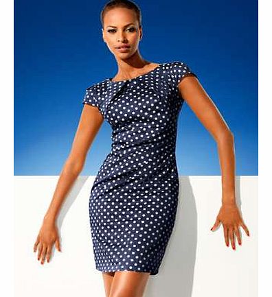 This glamorous polka dot satin stretch dress works like magic to shape your figure and give a smooth silhouette, making you look slimmer in seconds. Power-mesh inserted from underbust to the thighs. Class International fx Dress Features: Washable 97%