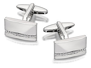 Unbranded Classic-Rectangle-Crystal-Stone-Cufflinks-015324