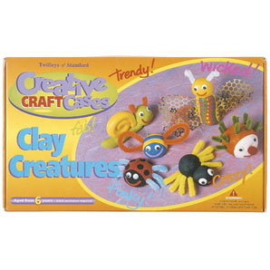 Make colourful creatures from air-drying modelling clay, pipe cleaners and mesh fabric. Also