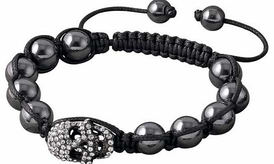 The latest trend in jewellery. this high-quality. punky clear skull Crystal Glitz Bracelet. is a stunning everyday wear. The embellished skull adds character ot the bracelet and is aligned perfectly on the cute black strap. whilst the glistening of t