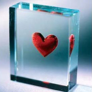 Unbranded Clear Red Heart Paperweight