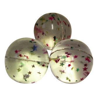 Unbranded Clear Stars Bouncy Balls - 6 Pack