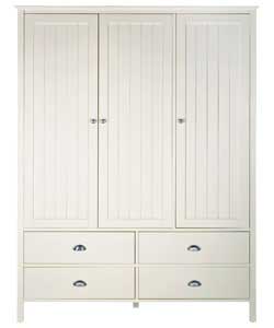 Size (H)190, (W)146.9, (D)55.2cm.Pine frame, door and drawer fronts with pine veneer sides and top.I