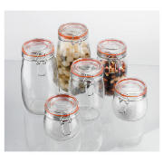 Unbranded Clip Glass 6 piece storage set-BUNDLE