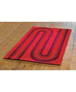 Clip Red Wool Rug - Home Delivery Only