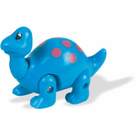 Funky  cartoon style dinosaur which walks along with either moving jaws  head or tail