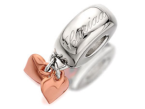 Unbranded Clogau-3SLLC23-Silver-And-9ct-Rose-Gold-Cariad-Heart-Bead-Charm-074475