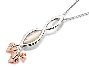 Unbranded Clogau-9ct-Rose-Gold-And-Silver-Mother-Of-Pearl-Unity-Pendant-And-Chain--184861