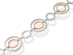 Unbranded Clogau-9ct-Rose-Gold-And-Silver-Ripples-Cariad-Bracelet-074443