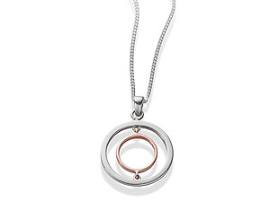 Unbranded Clogau-9ct-Rose-Gold-And-Silver-Ripples-Pendant-And-Chain-184866