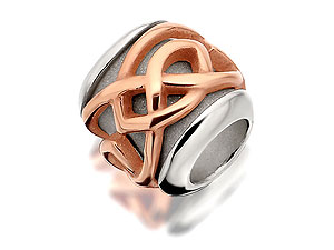 Unbranded Clogau-Silver-And-9ct-Rose-Gold-Celtic-Weave-Bead-Charm-074474