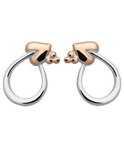 Unbranded Clogau Sterling Silver and 9ct Gold Loop Stud Earrings