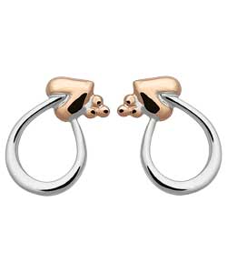 Unbranded Clogau Sterling Silver and 9ct Gold Loop Stud Earrings