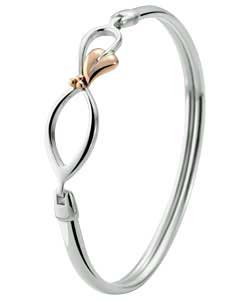 Clogau Sterling Silver and 9ct Rose Gold Bangle