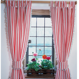 Clown Curtain Panels with Red and White Stripes
